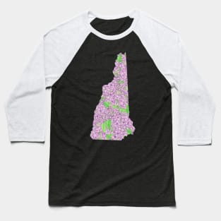 New Hampshire in Flowers Baseball T-Shirt